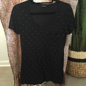 S Club Monaco Black Top with Gold Detail